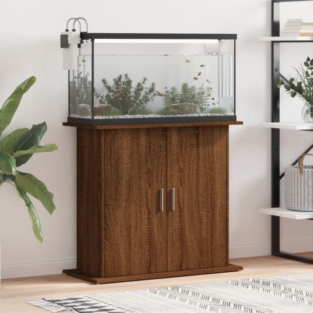 vidaXL Soporte para acuario madera ingeniería marrón roble 81x36x73 cm