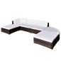 vidaXL Set muebles de jardín 6 piezas y cojines ratán sintético marrón vidaXL Set muebles de jardín 6 piezas y cojines ratán sintético marrón