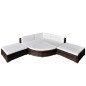 vidaXL Set muebles de jardín 6 piezas y cojines ratán sintético marrón vidaXL Set muebles de jardín 6 piezas y cojines ratán sintético marrón