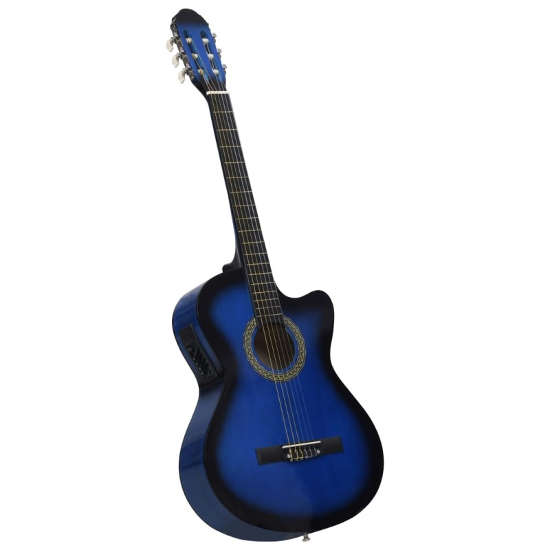 vidaXL Guitarra clásica occidental con ecualizador y 6 cuerdas azul vidaXL Guitarra clásica occidental con ecualizador y 6 cuerdas azul