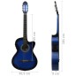 vidaXL Guitarra clásica occidental con ecualizador y 6 cuerdas azul vidaXL Guitarra clásica occidental con ecualizador y 6 cuerdas azul