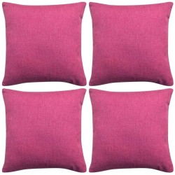 vidaXL Fundas de cojines 4 uds apariencia de lino rosa 80x80 cm