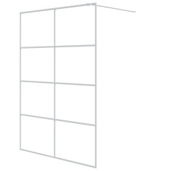 vidaXL Mampara de ducha vidrio ESG transparente blanco 140x195 cm