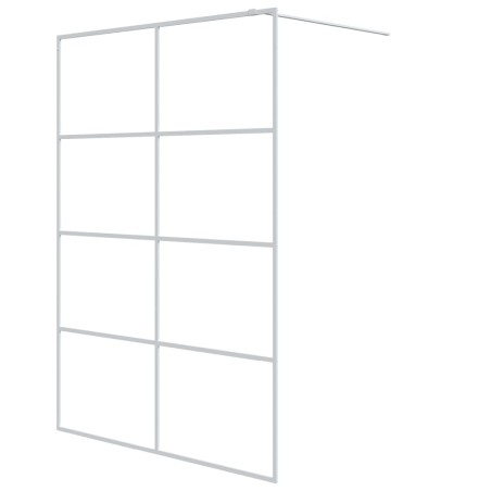 vidaXL Mampara de ducha vidrio ESG transparente blanco 140x195 cm