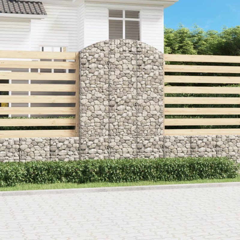 vidaXL Cesta gaviones forma arco hierro galvanizado 150x30x220/240 cm vidaXL Cesta gaviones forma arco hierro galvanizado 150x30x220/240 cm
