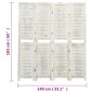 vidaXL Biombo de 4 paneles madera blanco envejecido 140x165 cm
