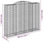 vidaXL Cesta gaviones forma arco hierro galvanizado 300x50x220/240 cm