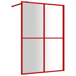 vidaXL Mampara puerta de ducha vidrio transparente ESG rojo 140x195 cm