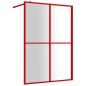 vidaXL Mampara puerta de ducha vidrio transparente ESG rojo 140x195 cm vidaXL Mampara puerta de ducha vidrio transparente ESG rojo 140x195 cm