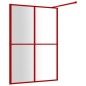 vidaXL Mampara puerta de ducha vidrio transparente ESG rojo 140x195 cm vidaXL Mampara puerta de ducha vidrio transparente ESG rojo 140x195 cm