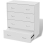vidaXL Aparador con 4 cajones blanco 60x30,5x71 cm vidaXL Aparador con 4 cajones blanco 60x30,5x71 cm
