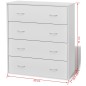 vidaXL Aparador con 4 cajones blanco 60x30,5x71 cm vidaXL Aparador con 4 cajones blanco 60x30,5x71 cm