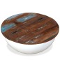 vidaXL Mesa de centro de madera maciza reciclada blanca forma de bol vidaXL Mesa de centro de madera maciza reciclada blanca forma de bol