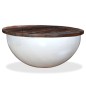 vidaXL Mesa de centro de madera maciza reciclada blanca forma de bol vidaXL Mesa de centro de madera maciza reciclada blanca forma de bol