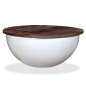 vidaXL Mesa de centro de madera maciza reciclada blanca forma de bol vidaXL Mesa de centro de madera maciza reciclada blanca forma de bol
