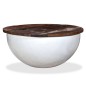 vidaXL Mesa de centro de madera maciza reciclada blanca forma de bol vidaXL Mesa de centro de madera maciza reciclada blanca forma de bol