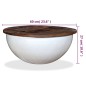 vidaXL Mesa de centro de madera maciza reciclada blanca forma de bol vidaXL Mesa de centro de madera maciza reciclada blanca forma de bol
