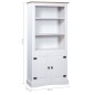 vidaXL Aparador Corona Range de pino mexicano blanco 80x40x170 cm vidaXL Aparador Corona Range de pino mexicano blanco 80x40x170 cm