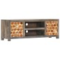vidaXL Mueble para TV de madera maciza reciclada gris 120x30x40 cm vidaXL Mueble para TV de madera maciza reciclada gris 120x30x40 cm