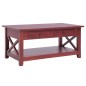 vidaXL Mesa de centro de madera maciza de caoba marrón 100x55x46 cm vidaXL Mesa de centro de madera maciza de caoba marrón 100x55x46 cm