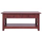vidaXL Mesa de centro de madera maciza de caoba marrón 100x55x46 cm vidaXL Mesa de centro de madera maciza de caoba marrón 100x55x46 cm