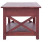 vidaXL Mesa de centro de madera maciza de caoba marrón 100x55x46 cm vidaXL Mesa de centro de madera maciza de caoba marrón 100x55x46 cm