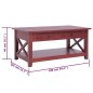 vidaXL Mesa de centro de madera maciza de caoba marrón 100x55x46 cm vidaXL Mesa de centro de madera maciza de caoba marrón 100x55x46 cm