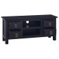 vidaXL Mueble para TV madera maciza de caoba negro café 100x30x45 cm vidaXL Mueble para TV madera maciza de caoba negro café 100x30x45 cm