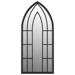vidaXL Espejo de jardín negro hierro para exterior 100x45 cm