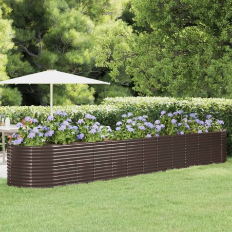 vidaXL Jardinera arriate acero recubrimiento polvo marrón 507x100x68cm