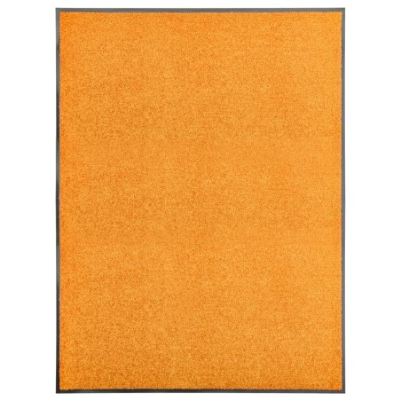 vidaXL Felpudo lavable naranja 90x120 cm