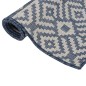 vidaXL Alfombra de exterior de tejido plano rayas azules 80x150 cm