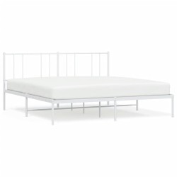 vidaXL Estructura de cama de metal con cabecero blanco 183x213 cm