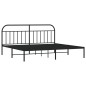 vidaXL Estructura de cama con cabecero metal negro 193x203 cm