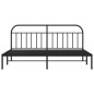 vidaXL Estructura de cama con cabecero metal negro 193x203 cm