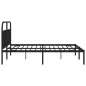 vidaXL Estructura de cama con cabecero metal negro 193x203 cm