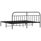 vidaXL Estructura de cama con cabecero metal negro 193x203 cm
