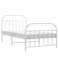 vidaXL Estructura cama metal con cabecero y pie cama blanca 100x200 cm vidaXL Estructura cama metal con cabecero y pie cama blanca 100x200 cm