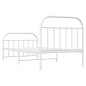 vidaXL Estructura cama metal con cabecero y pie cama blanca 100x200 cm vidaXL Estructura cama metal con cabecero y pie cama blanca 100x200 cm