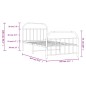vidaXL Estructura cama metal con cabecero y pie cama blanca 100x200 cm vidaXL Estructura cama metal con cabecero y pie cama blanca 100x200 cm