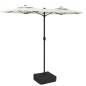 vidaXL Sombrilla doble con luces LED blanco arena 316x240 cm vidaXL Sombrilla doble con luces LED blanco arena 316x240 cm