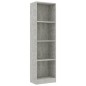 vidaXL Estantería de 4 niveles contrachapada gris hormigón 40x24x142cm vidaXL Estantería de 4 niveles contrachapada gris hormigón 40x24x142cm