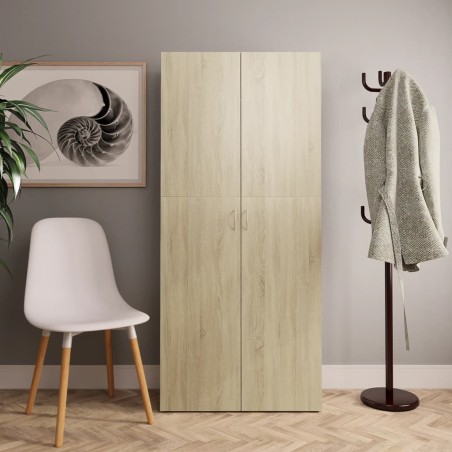 vidaXL Mueble zapatero madera contrachapada color roble 80x35,5x180 cm