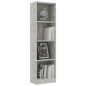 vidaXL Estantería de 4 niveles contrachapada gris hormigón 40x24x142cm vidaXL Estantería de 4 niveles contrachapada gris hormigón 40x24x142cm