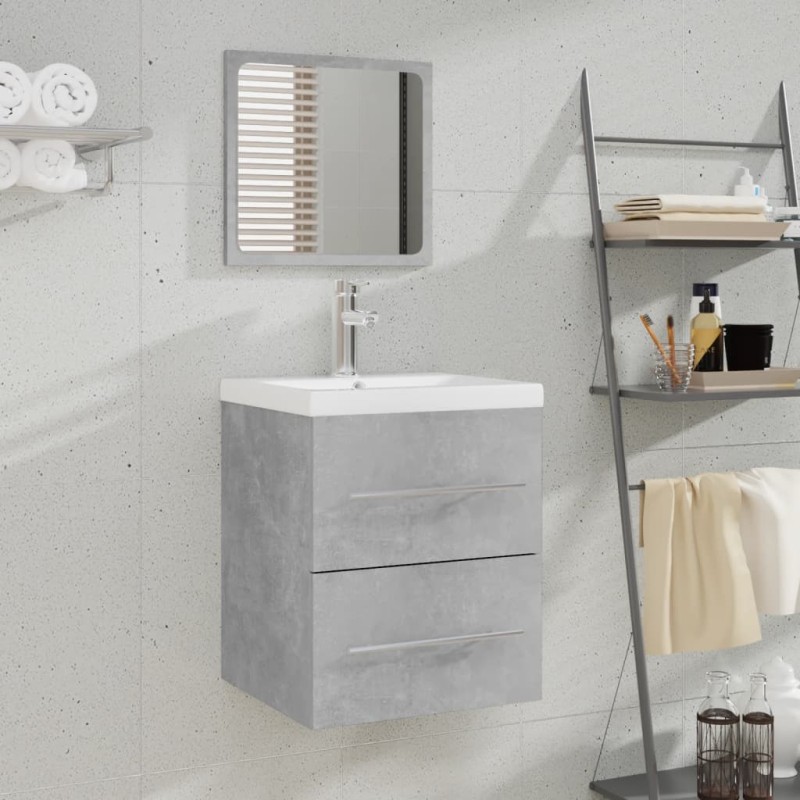 vidaXL Armario de baño con espejo gris hormigón 41x38,5x48 cm vidaXL Armario de baño con espejo gris hormigón 41x38,5x48 cm