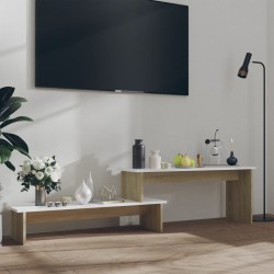 vidaXL Mueble para TV madera contrachapada roble y blanco 180x30x43 cm