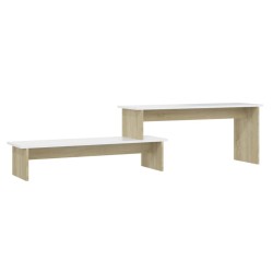 vidaXL Mueble para TV madera contrachapada roble y blanco 180x30x43 cm