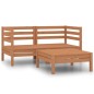 vidaXL Set de muebles de jardín 3 pzas madera maciza pino marrón miel vidaXL Set de muebles de jardín 3 pzas madera maciza pino marrón miel