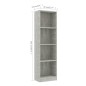 vidaXL Estantería de 4 niveles contrachapada gris hormigón 40x24x142cm vidaXL Estantería de 4 niveles contrachapada gris hormigón 40x24x142cm