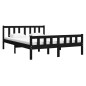 vidaXL Estructura de cama doble madera maciza negro 135x190 cm vidaXL Estructura de cama doble madera maciza negro 135x190 cm